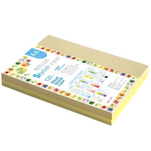 종이문화 스타일리쉬 시즌칼라 색지 혼합 144 SN-Yellow Tone 120g, A4, 160매