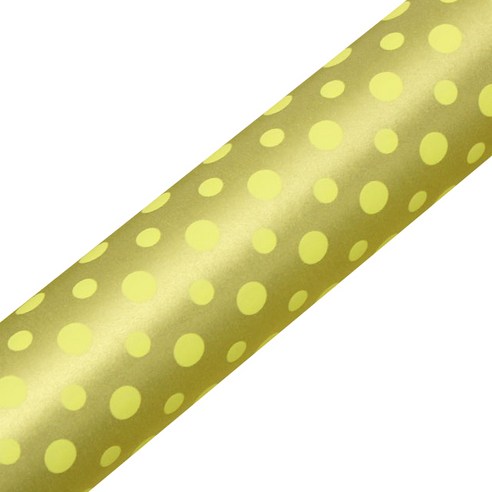 영프라자 더블도트 종이포장지 53cm x 10m, 옐로우, 1개