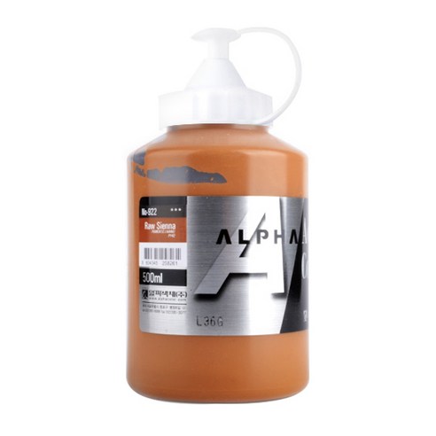 알파색채 실버레벨 아크릴물감 낱색 S1 922 26 RawSienna, 500ml, 1색