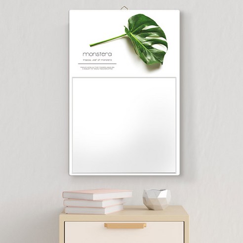 나무뜰 인테리어 액자 벽거울 400 DIF021 세로형, 몬스테라A
