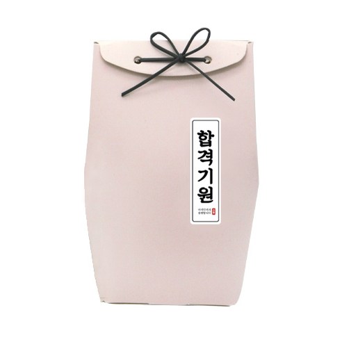 도나앤데코 끌레르 선물백 중사이즈 10p + 끈 10p 연핑크 + 합격기원 2 x 7 cm 라운드사각 세로형 스티커 10p, 혼합 색상, 1세트