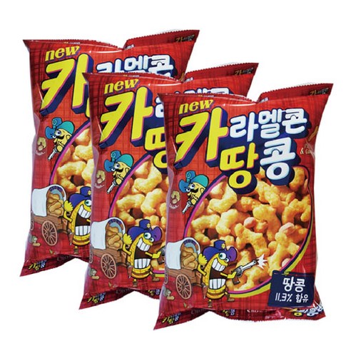 크라운 카라멜콘 땅콩, 180g, 3개
