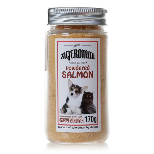 SUJEROMAN 반려동물 파우더 간식, 연어, 170g, 1개