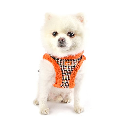 퍼피아 토미 겨울 강아지 하네스 가슴줄 B 애견외출용품, ORANGE