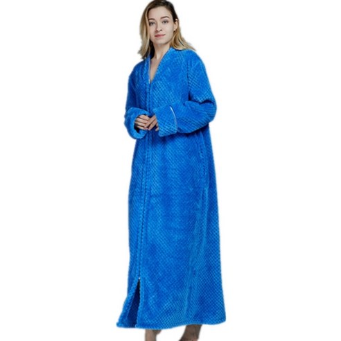 더자카 빅프리 플란넬 가운 L, 블루, 1개
