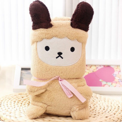 DM 알럽홈 캐릭터 무릎담요, 갈색토끼