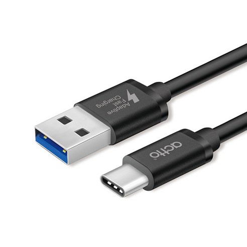   엑토 퀵 타입 C USB 3.1 충전 데이터 케이블 TC-15, 블랙, 1개, 1m