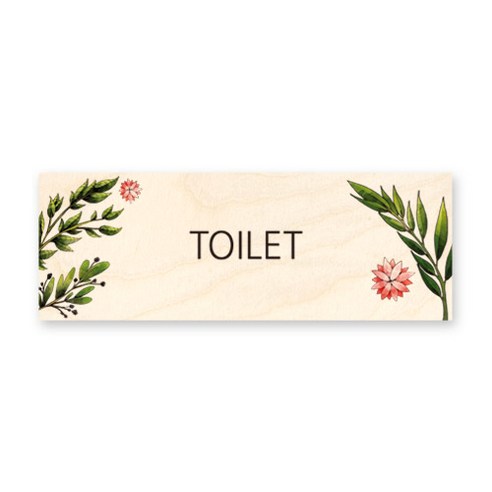 모두의팩토리 그린 도어사인 자작나무 디자인 문패, 4 TOILET