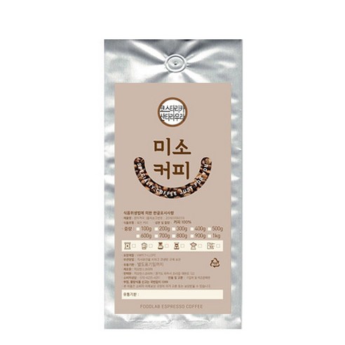 미소커피 코스타리카 SHB 산타라우라 원두, 200g, 홀빈(분쇄안함), 1개