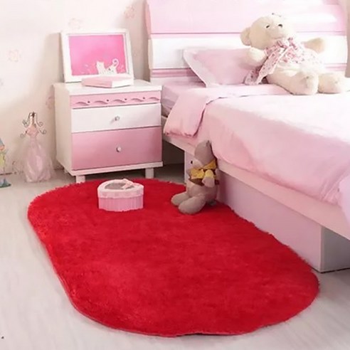 디엠코퍼레이션 알럽홈 코지 홈데코 라운드 러그, 레드