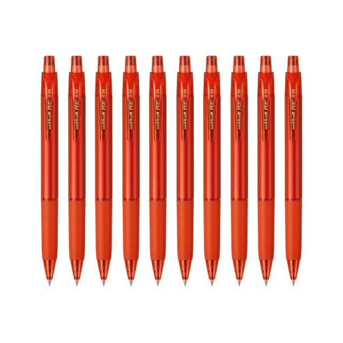 유니볼 RE URN-180-38 지워지는 볼펜 0.38mm, 레드, 10개입