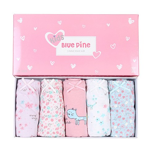 블루핀 여아용 팬티 5p 세트 62 플라워캣