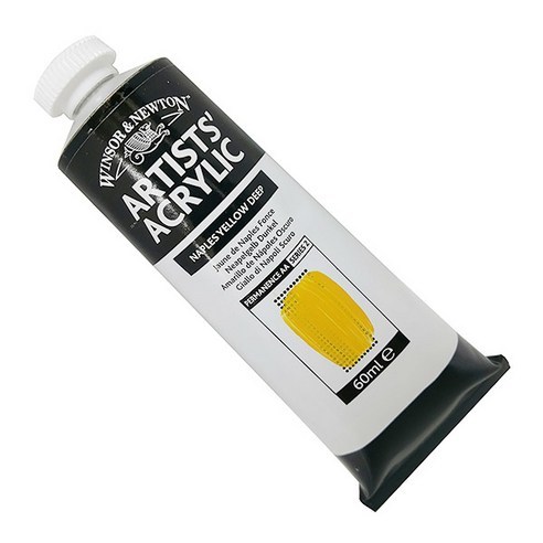 윈저앤뉴튼 아티스트 아크릴물감 S2 019 AzoYellowMedium, 60ml 019AzoYellowMedium, 1