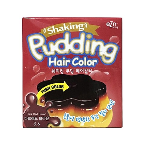 이지엔 쉐이킹 푸딩 헤어컬러 염모제, 다크레드 브라운 3.6, 1개