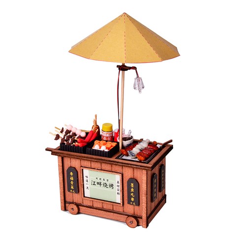 아디코 DIY 미니어처 키트 우드 포차, BBQ, 1개