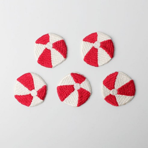 패션포인트 미니 자수 와펜 26 x 26 mm, 비치볼, 5개입