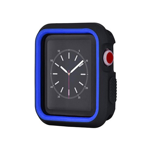 비쉐르 트랜디 타임 애플 워치 시리즈 3 실리콘 케이스 42mm, 블랙블루, 1개