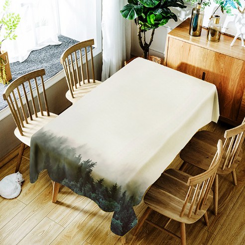 스윗리빙 프린팅 테이블보, 우드, 140 x 140 cm