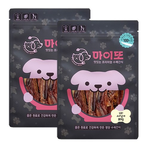 마이또 심쿵 반려견 국내산 수제간식, 오리날개맛, 2개입