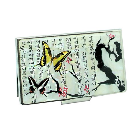 더누리코리아 전통 자개 명함 케이스 15매, 1단, 매화나비