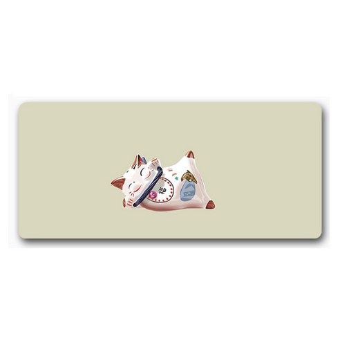 DM 알럽컴 럭키 고양이 마우스 장패드 40 x 90 x 3 cm, 베이지18, 1개