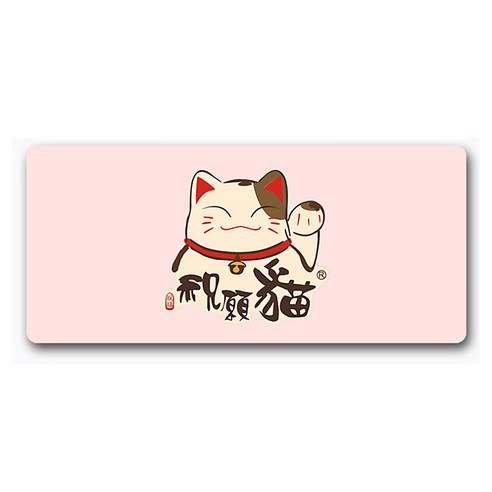 DM 알럽컴 럭키 고양이 마우스 장패드 40 x 90 x 3 cm, 라이트핑크7, 1개