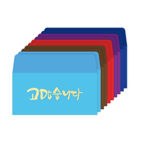 투영디자인 골드캘리 돈봉투 가로형 레드 2p + 퍼플 2p + 블루 2p + 스카이 2p + 브라운 2p, 고맙습니다, 1세트