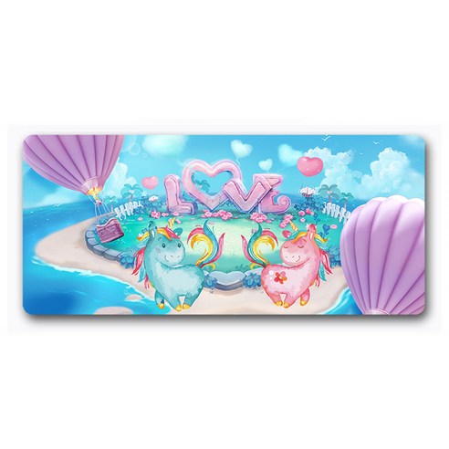 DM 알럽홈 유니콘 프린팅 마우스 장패드 40 x 90 x 0.3 cm, 러브12, 1개
