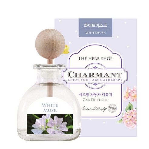 더허브샵 샤르망 자동차 디퓨저 50ml, 화이트머스크, 1개