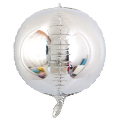 풍선팜 서클 스피어 4D 데코 호일 풍선 45 x 45 cm, 실버, 45개입