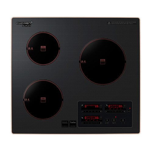 쿠첸 3구 인덕션 전기레인지 CIR-IH300RGL+스탠드케이스, CIR-IH300RGL