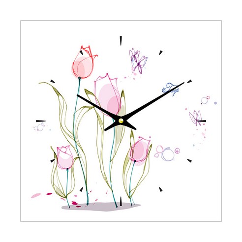 더윤 디자인 레티나 모던시계 30 x 30 cm, FLO0069 ck