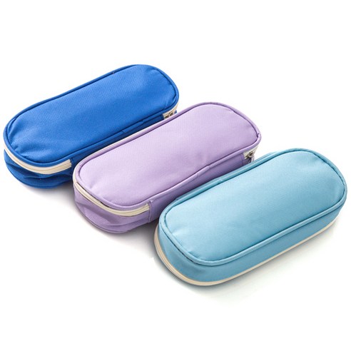 톡톡팬시 무지 파우치형 필통세트, SET2(블루, 라벤더, 스카이블루), 1세트