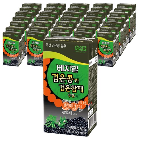 베지밀 검은콩과 검은참깨 두유, 190ml, 64개