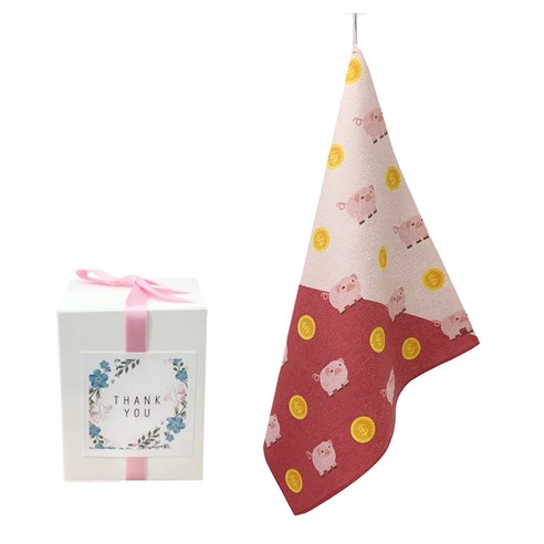 삼육오데이 DIY 돌답례품 수건 10p + 박스 10p + 리본 핑크 12p + 땡큐스티커 12p, 복덩이, 1세트