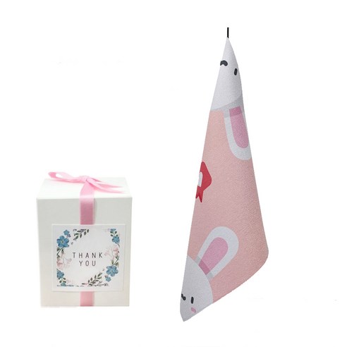 삼육오데이 DIY 돌답례품 수건 10p + 박스 10p + 리본 핑크 12p + 땡큐스티커 12p, 토깽, 1세트