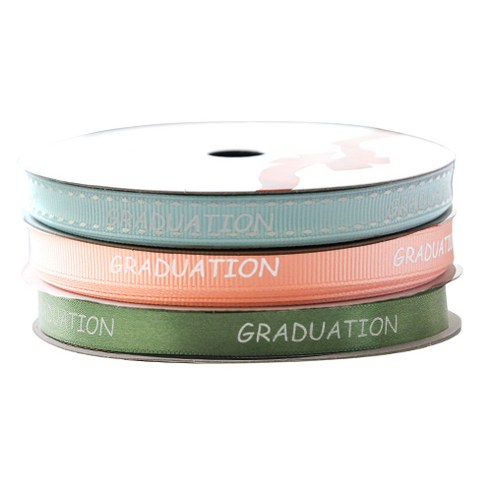 TOCTOC 팬시굿즈 GRADUATION 프린팅 포장리본 세트, NO20