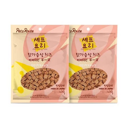 펫츠루트 셰프요리 반려견 간식, 닭가슴살 + 치즈 혼합맛, 400g, 2개