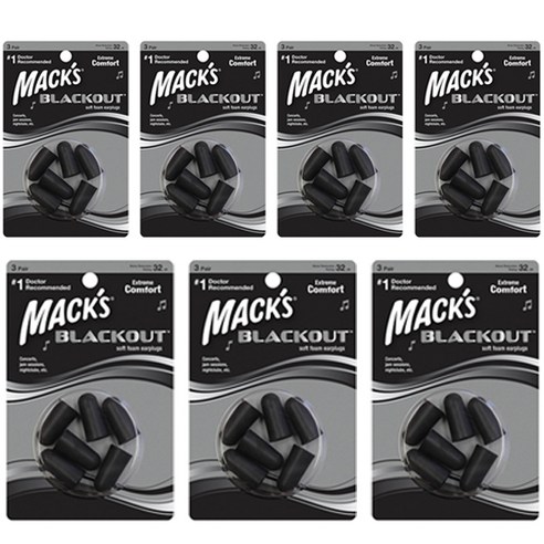 Macks 수면 귀마개 블랙아웃 6p, 7개