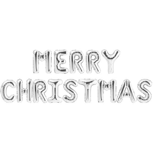 파티팡 은박풍선세트 MERRY CHRISTMAS, 실버, 2세트