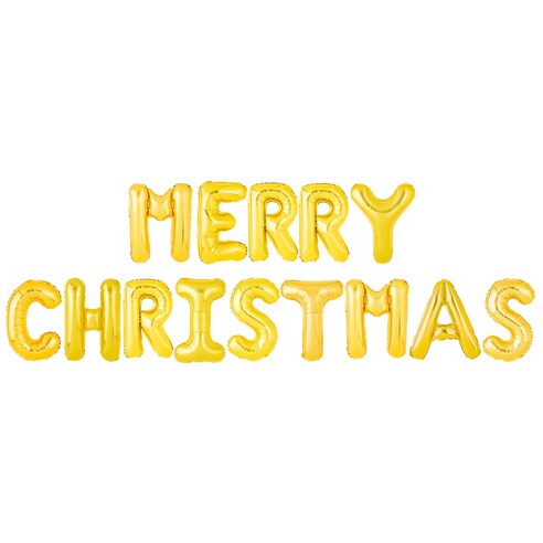 파티팡 은박풍선세트 MERRY CHRISTMAS, 골드, 2세트