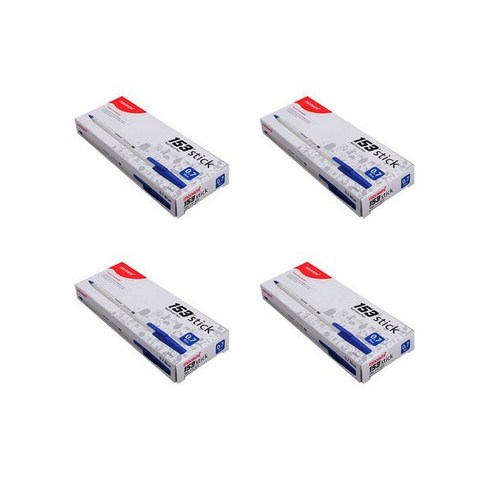 모나미 153 스틱 유성펜 0.7mm 12p, 청색, 4개입