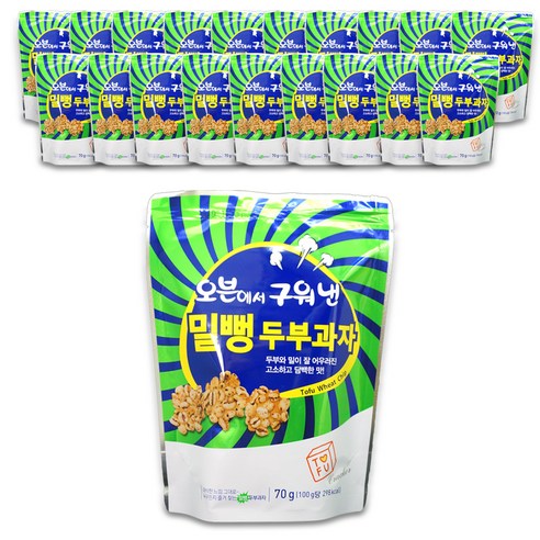 맘모스제과 오븐에서 구워 낸 밀뻥 두부과자, 70g, 20개입