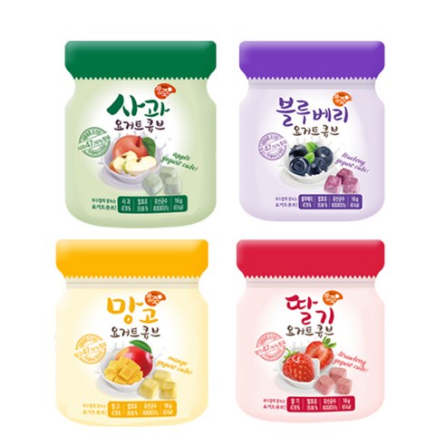 짱죽 요거트큐브 간식 사과 + 딸기 + 망고 + 블루베리, 사과, 딸기, 망고..., 1세트