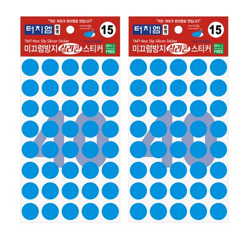 터치엠 미끄럼방지 실리콘 스티커 투명 40p, 2개