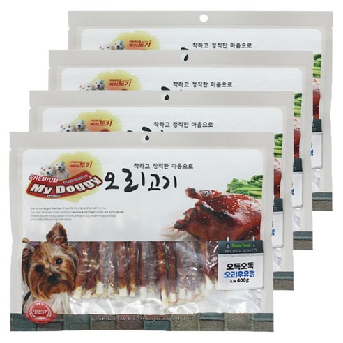 마이도기 프리미엄 강아지간식 400g, 오리우유껌맛, 4개