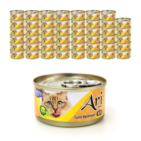 테비토퍼 아리 고양이 간식캔 생선 80g, 참치, 48개