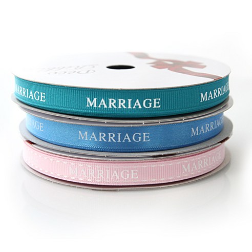 톡톡 팬시굿즈 MARRIAGE 프린팅 포장리본 세트, NO35(C35파랑, G13청록색, G32연분홍), 13.5m