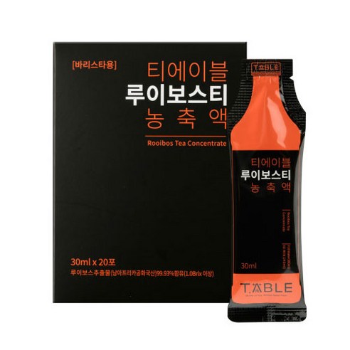 티에이블 루이보스티 농축액, 30ml, 20개입, 1개