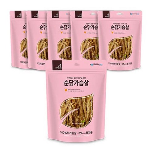 자연애채널펫 순닭가슴살 강아지 간식, 50g, 6개